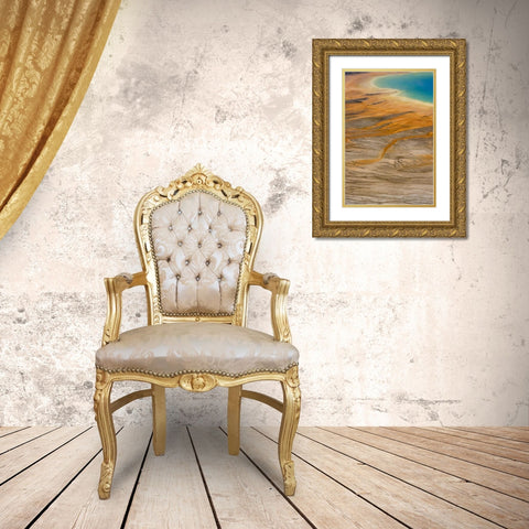 WY, Yellowstone Grand Prismatic Spring Gold Ornate Wood Framed Art Print with Double Matting by Paulson, Don