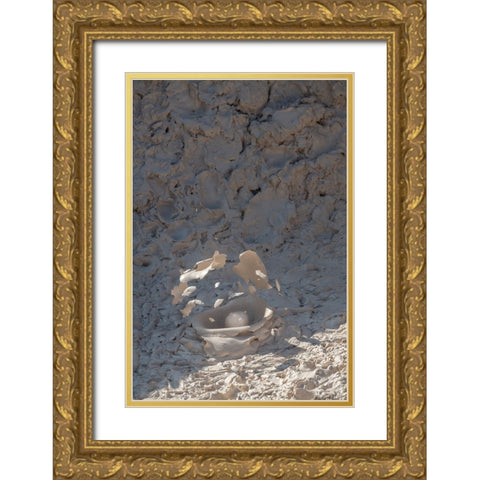USA-Wyoming-Yellowstone National Park-Atrists Paintpots-Boiling hot mud pots-Detail of exploding bu Gold Ornate Wood Framed Art Print with Double Matting by Hopkins, Cindy Miller