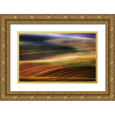Autumn Fields Gold Ornate Wood Framed Art Print with Double Matting by Krol, Piotr