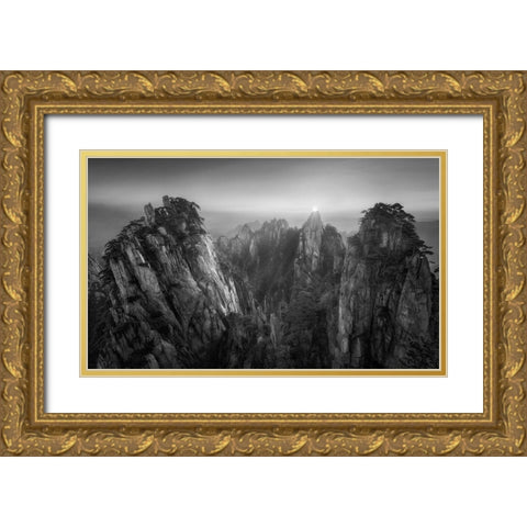 On The Top Gold Ornate Wood Framed Art Print with Double Matting by Zhang, Joshua