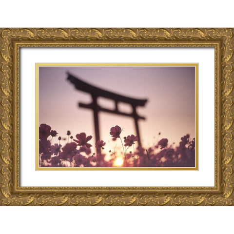 Melancholic Autumn Gold Ornate Wood Framed Art Print with Double Matting by Tajima, Koji