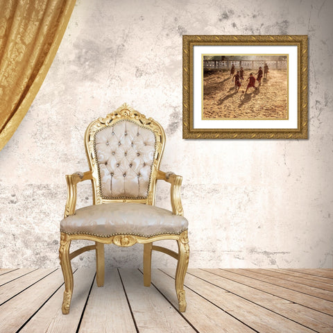 Play Is Equally Important As Pray Gold Ornate Wood Framed Art Print with Double Matting by B N, Joe