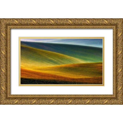 Spring Fields Gold Ornate Wood Framed Art Print with Double Matting by Krol, Piotr