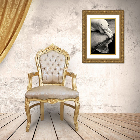Who Is That Beauty In The Water Gold Ornate Wood Framed Art Print with Double Matting by Wallberg, Allan