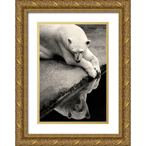 Who Is That Beauty In The Water Gold Ornate Wood Framed Art Print with Double Matting by Wallberg, Allan