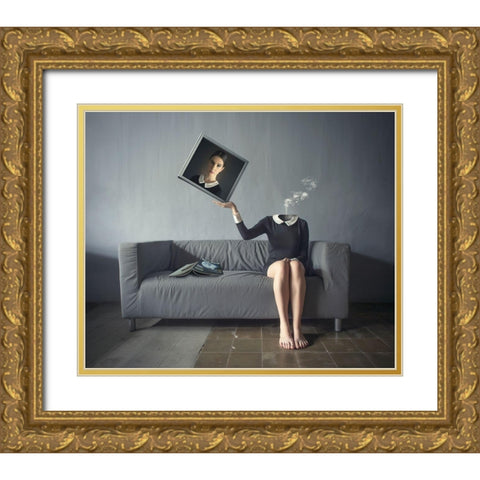 A Picture Of Me Gold Ornate Wood Framed Art Print with Double Matting by Hardibudi