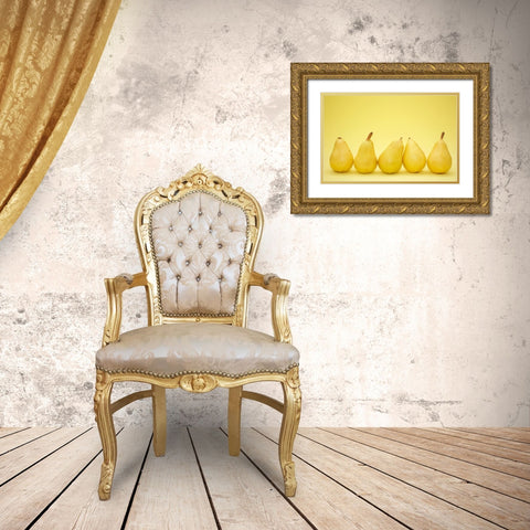 Five Pears Gold Ornate Wood Framed Art Print with Double Matting by Saratonina, Sarah