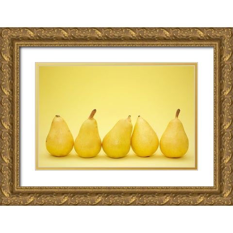 Five Pears Gold Ornate Wood Framed Art Print with Double Matting by Saratonina, Sarah