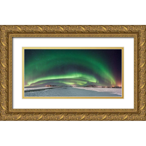 Colors Of Iceland Gold Ornate Wood Framed Art Print with Double Matting by Jochen, Burger