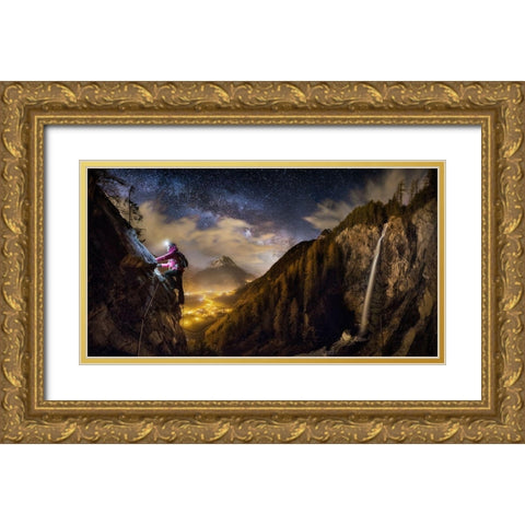 The Climb Gold Ornate Wood Framed Art Print with Double Matting by Nicholas Roemmelt, Dr.