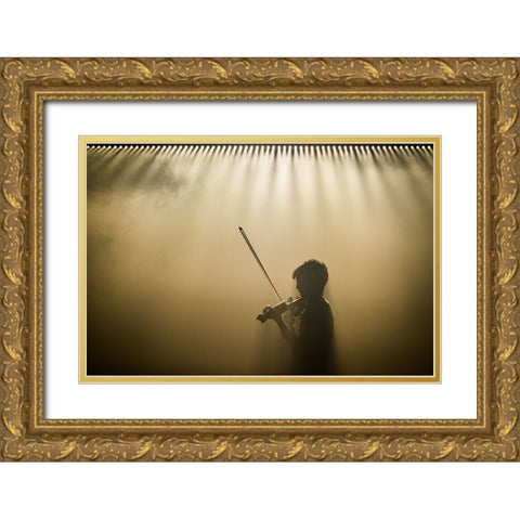 Yndi Halda Gold Ornate Wood Framed Art Print with Double Matting by V., Stijn