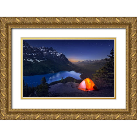 Sleeping With The Stars Gold Ornate Wood Framed Art Print with Double Matting by M. Garcia, Jesus