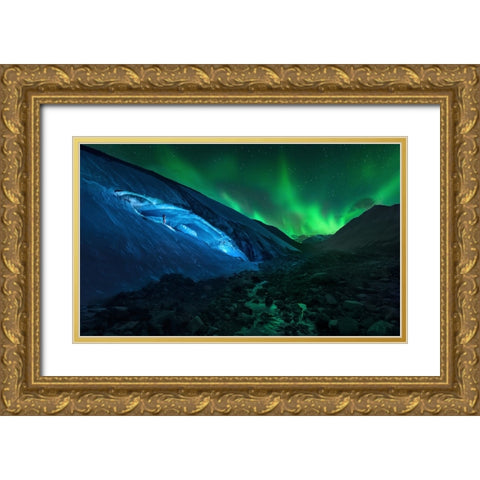 Athabasca Cave Gold Ornate Wood Framed Art Print with Double Matting by M. Garcia, Jesus