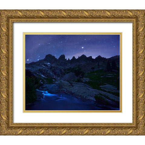 Sleepless Under Zodiac Ridge Gold Ornate Wood Framed Art Print with Double Matting by Xu, Mei