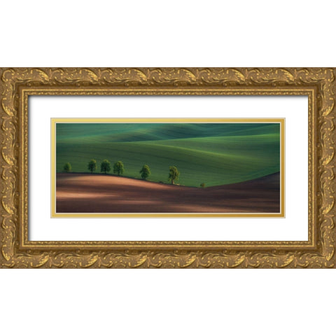 Alley Gold Ornate Wood Framed Art Print with Double Matting by Svoboda Mqep, Peter