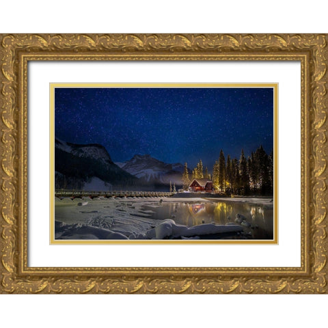 A Starry Fairytale Land Gold Ornate Wood Framed Art Print with Double Matting by Jiang, Yi