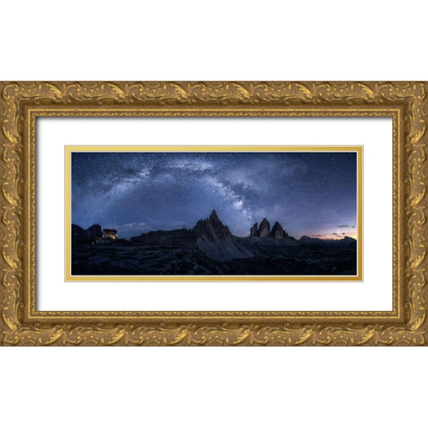 Stars In The Dolomites Gold Ornate Wood Framed Art Print with Double Matting by Gastager, Daniel