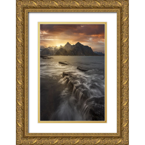 Midnight Sun II Gold Ornate Wood Framed Art Print with Double Matting by Martin Castan, David
