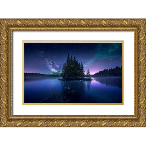 Dreamy Night Gold Ornate Wood Framed Art Print with Double Matting by M. Garcia, Jesus