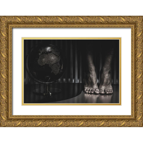 The Last Jump Gold Ornate Wood Framed Art Print with Double Matting by Mele, Daniele