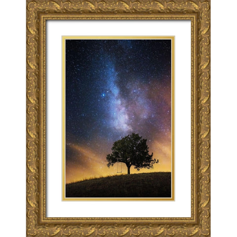The Dreamers Seat Gold Ornate Wood Framed Art Print with Double Matting by Ildza, Lukas
