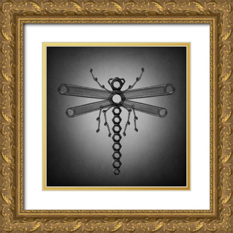 The Dragonfly Gold Ornate Wood Framed Art Print with Double Matting by Ivanova, Victoria