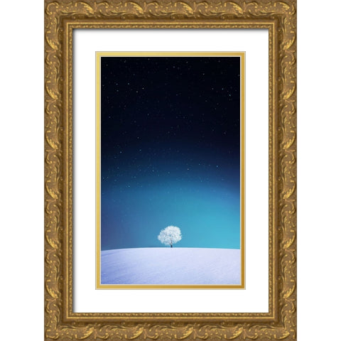 Apple Gold Ornate Wood Framed Art Print with Double Matting by Hamiti, Bess