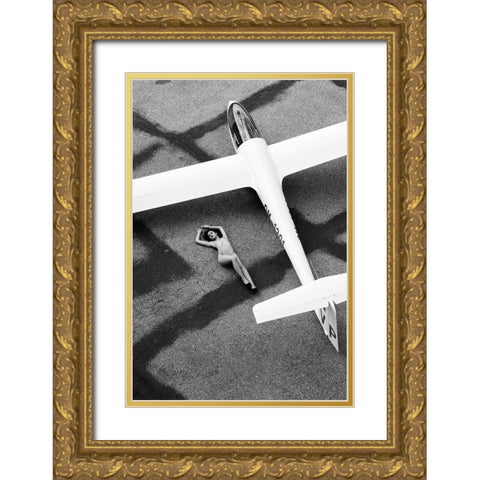 On The Airport Gold Ornate Wood Framed Art Print with Double Matting by Blasko, Jan