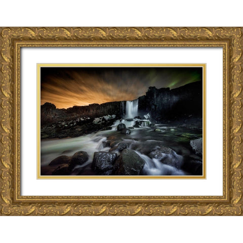 Iceland Gold Ornate Wood Framed Art Print with Double Matting by Coenders, Chris