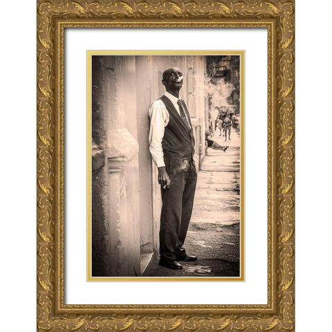 Street Cigar Gold Ornate Wood Framed Art Print with Double Matting by Wride, Linda