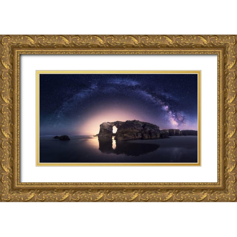 Arcos Naturales Gold Ornate Wood Framed Art Print with Double Matting by F. Turienzo, Carlos