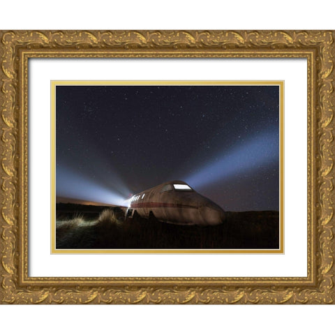 Plane Wreck Gold Ornate Wood Framed Art Print with Double Matting by Lindsten, Christian