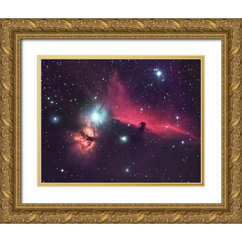 The Horse In The Sky Gold Ornate Wood Framed Art Print with Double Matting by Auf Dem, Andrea