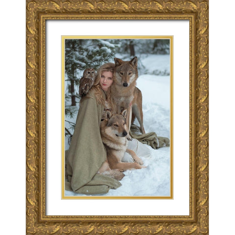 * Gold Ornate Wood Framed Art Print with Double Matting by Barantseva, Olga