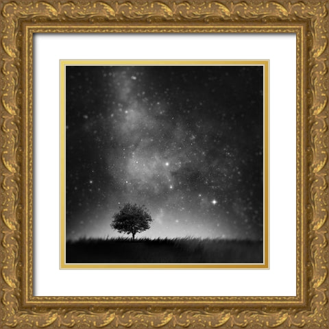 Not So Alone Gold Ornate Wood Framed Art Print with Double Matting by Del Grosso, Sebastien