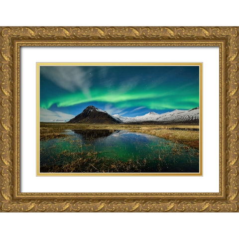 The Green Dancer Gold Ornate Wood Framed Art Print with Double Matting by Moreno, Miguel