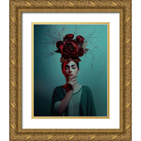 ... Gold Ornate Wood Framed Art Print with Double Matting by Hamidnezhad, Amin