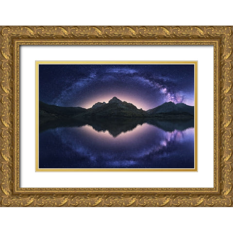 Celestial Illusion Gold Ornate Wood Framed Art Print with Double Matting by F. Turienzo, Carlos