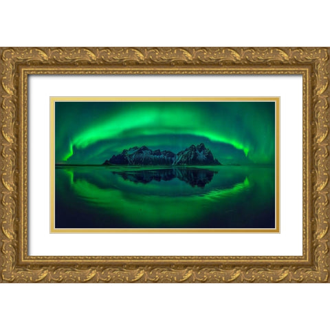 Eye Of Stokksnes Gold Ornate Wood Framed Art Print with Double Matting by Kruczynski, Wojciech