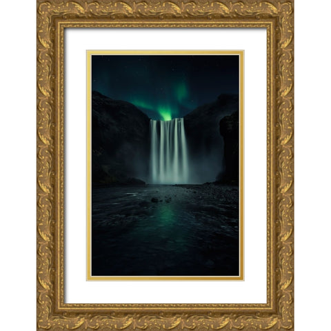 Green Night Gold Ornate Wood Framed Art Print with Double Matting by Ruiz Dueso, Jorge