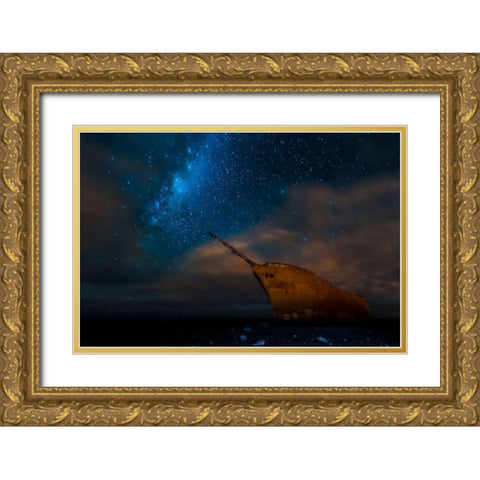 Proa A La Via Lactea. Gold Ornate Wood Framed Art Print with Double Matting by Arman, Adolfo
