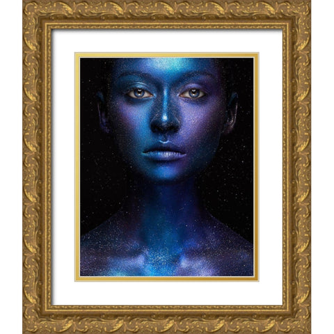 Galaxy Gold Ornate Wood Framed Art Print with Double Matting by Malikov, Alex