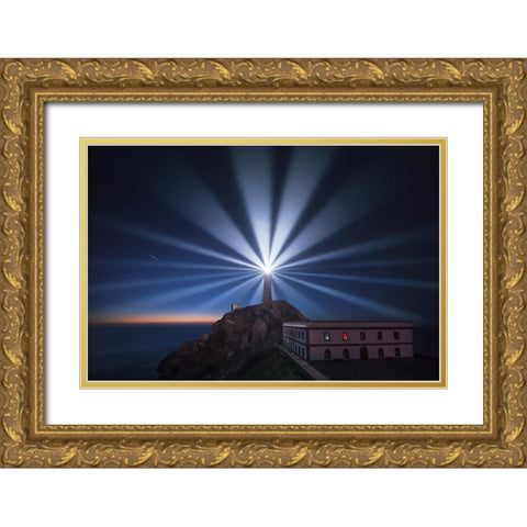 Light The Night Gold Ornate Wood Framed Art Print with Double Matting by F. Turienzo, Carlos