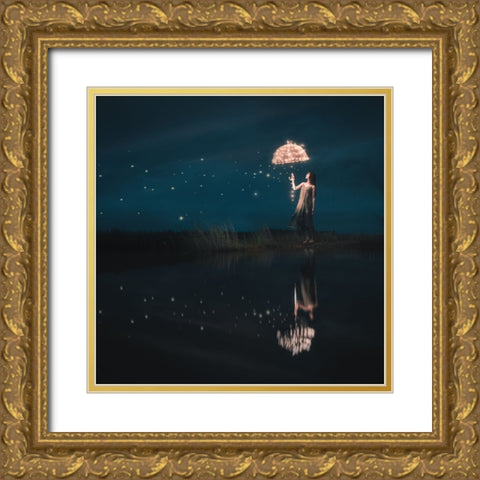Starfall Gold Ornate Wood Framed Art Print with Double Matting by F, Terry
