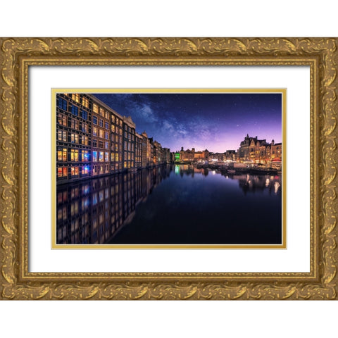 Galactic Damrak Gold Ornate Wood Framed Art Print with Double Matting by F. Turienzo, Carlos