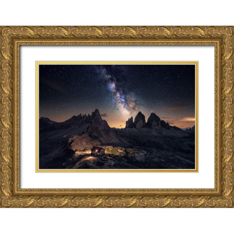 Rising Over Tre Cime Gold Ornate Wood Framed Art Print with Double Matting by F. Turienzo, Carlos