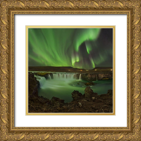 Waterfall Of Gods Gold Ornate Wood Framed Art Print with Double Matting by Smid Master, Jan
