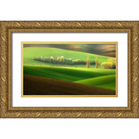Sisters... Gold Ornate Wood Framed Art Print with Double Matting by Browko, Krzysztof