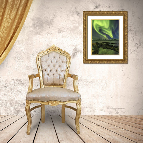 The Aliensaas Head Gold Ornate Wood Framed Art Print with Double Matting by Smid Master, Jan