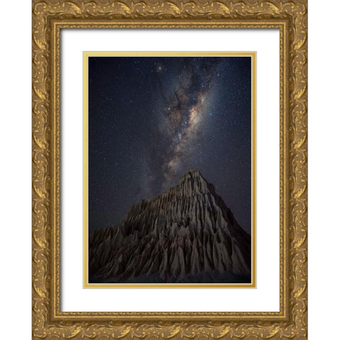 Pyramid In Mungo Gold Ornate Wood Framed Art Print with Double Matting by Zhu, Jingshu